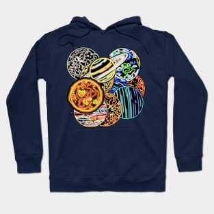 Electric Solar System Space Marbles Hoodie